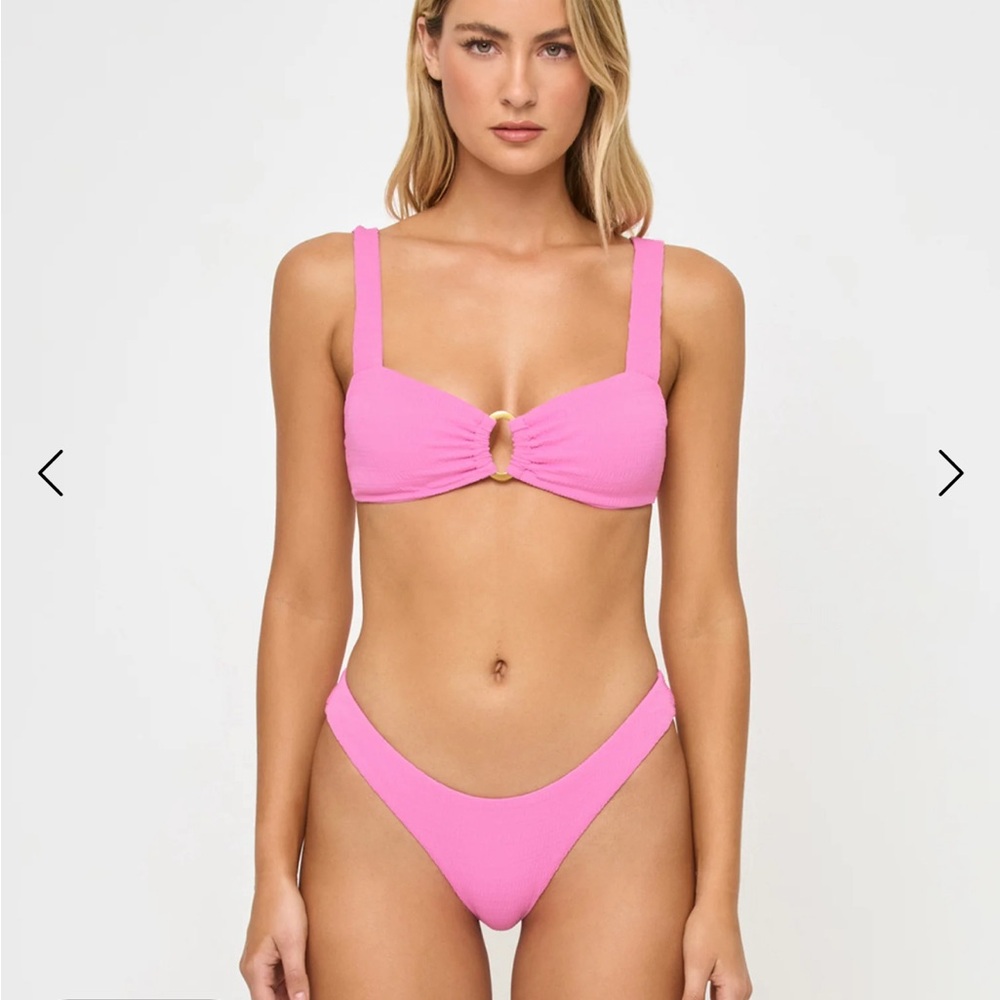 L*Space Pink Bikini Set with Underwire Top and High-Cut Bottom